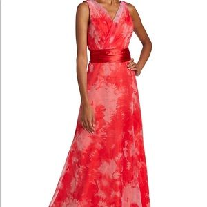 Rene Ruiz Chiffon V neck tie dye Gown 8/10